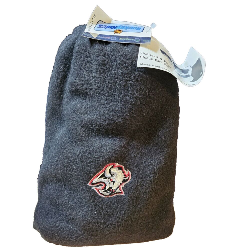 NHL Buffalo Sabres Scarf & Gloves Headband in Blue Carrying Bag Gift Set